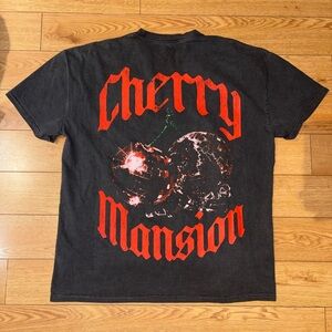 Cherry Mansion Black Graphic T-Shirt